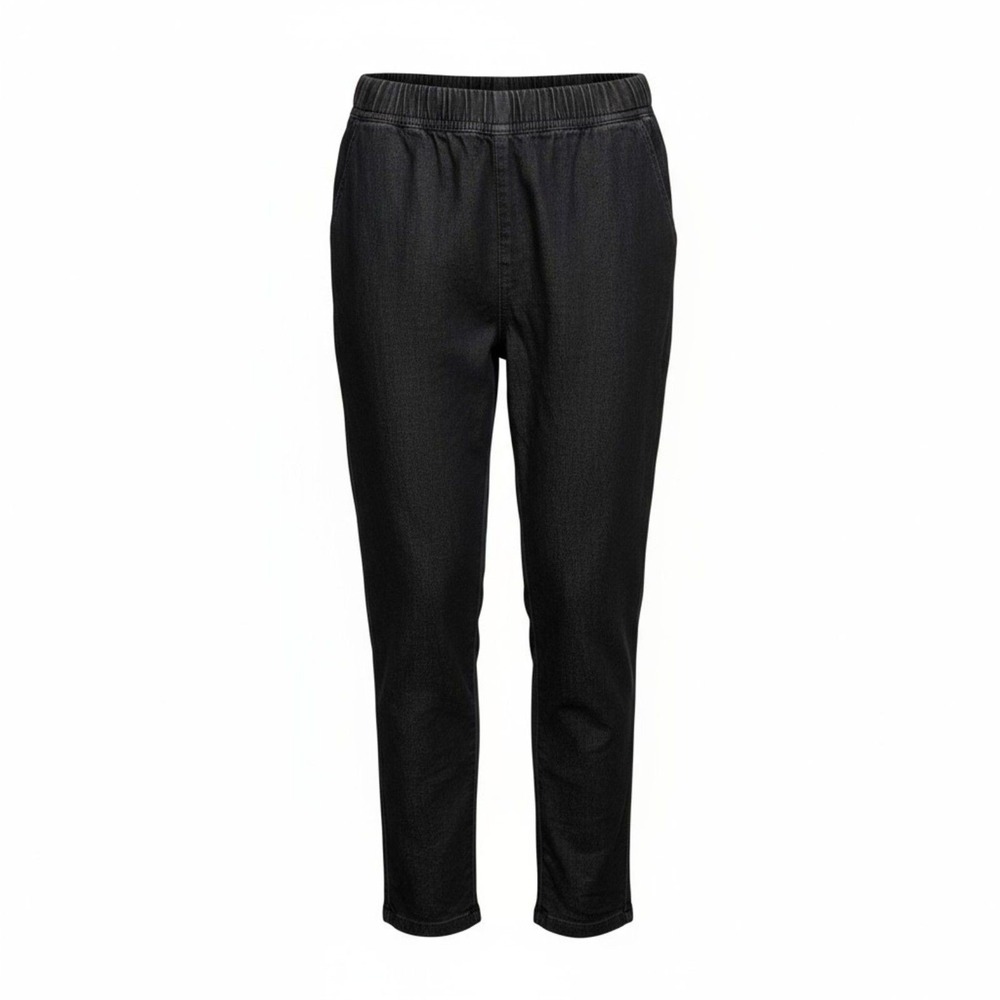 Eileen Fisher Zip Tapered Denim‎ Black Pants Womens XS 0 USA - AC